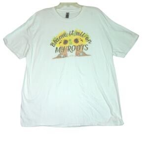 Blame It All On My Roots Womens Unisex Tee shirt White Size 2XL Gildan‎